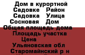 Дом в курортной Садовке › Район ­ Садовка › Улица ­ Сосновая › Дом ­ 8 › Общая площадь дома ­ 40 › Площадь участка ­ 145 › Цена ­ 1 550 000 - Ульяновская обл., Старомайнский р-н, Красная Река с. Недвижимость » Дома, коттеджи, дачи продажа   . Ульяновская обл.